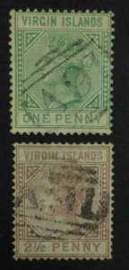 MOMEN: VIRGIN ISLANDS SG #24-25 1879-80 USED £220 LOT #62171