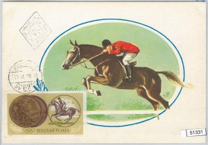 51331 - HUNGARY - MAXIMUM CARD - 1964 OLYMPIC GAMES in TOKYO: HORSE RIDDING-