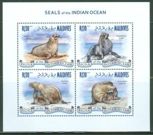 MALDIVES  2013  SEALS  OF THE INDIAN OCEAN SHEET MINT NH