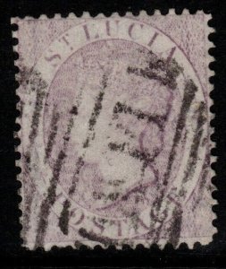 ST.LUCIA SG17a 1876 6d PALE LILAC p14 USED