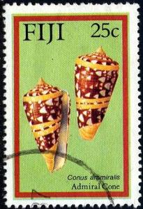 Cone Shell, Admiral, Fiji stamp SC#566 used