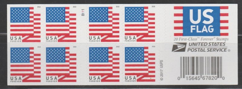 Booklet, #5263a,  Pane-20  Flag  (B111) MNH, 'Forever' (3)