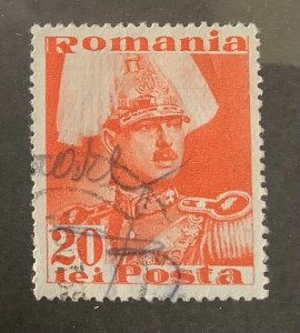 Romania 1935 Scott 459 used - 20 L,  King Carol II