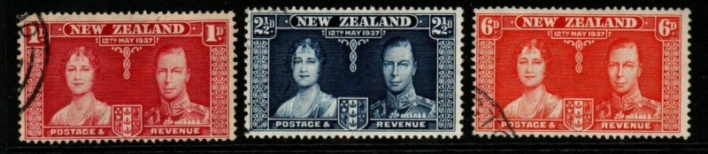 NEW ZEALAND SG599/601 1937 CORONATION FINE USED