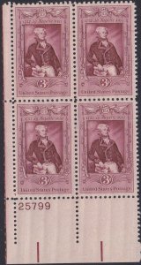 1097 Lafayette Bicentenary Plate Block MNH