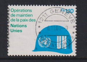 United Nations Geneva  #92  used  1980 peace-keeping operations 1.10fr