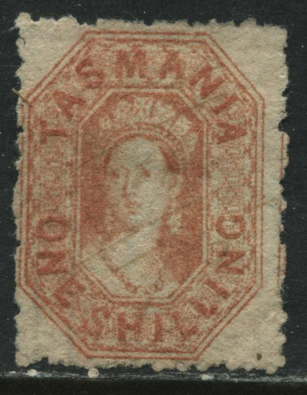 Tasmania QV 1864 1/ vermilion unused no gum