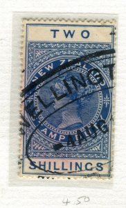 NEW ZEALAND; 1890s early classic QV Postal Fiscal issue used Shade of 2s. value