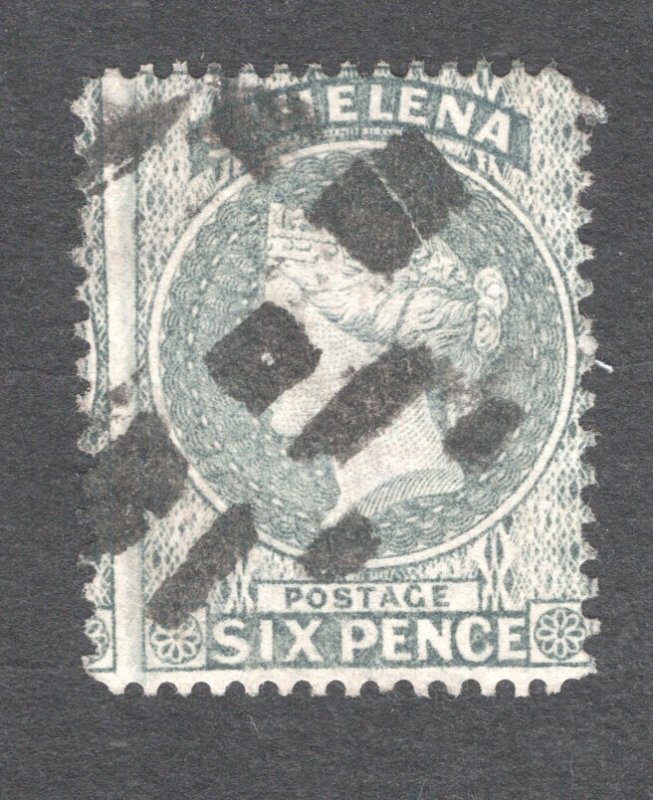 St. Helena, Scott #6   VF, Used, 6p gray blue,  CV $60.00 ..... 5980004