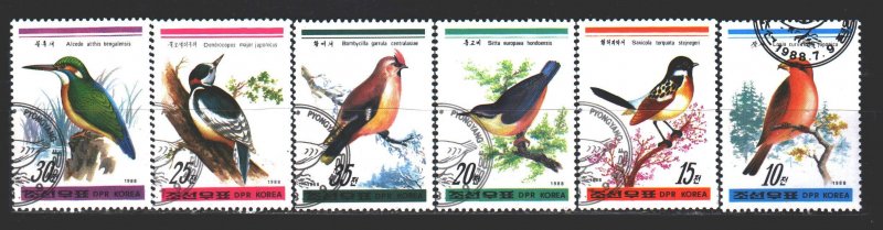 North Korea. 1988. 2932-37. bird fauna. USED.