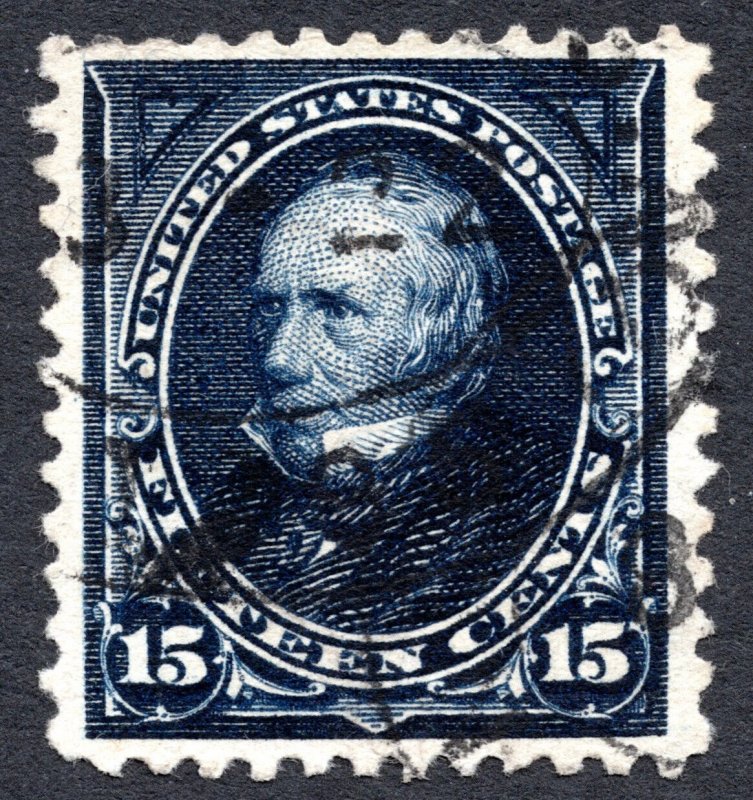 US 1894 15¢ Indigo Clay Stamp #259 Used $65 