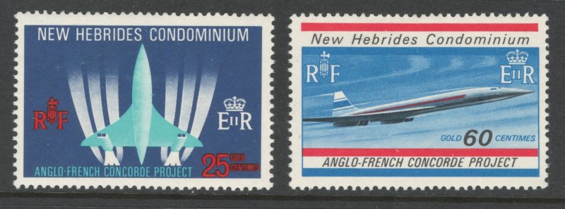 British New Hebrides 1968 Development of Concorde Scott # 130 - 131 MH