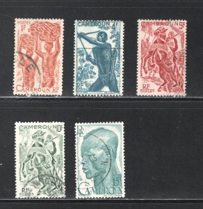 Cameroun  #310, 315-6, 318-9    F/VF, Used,  Partial Set, CV $2.95 .... 1140072