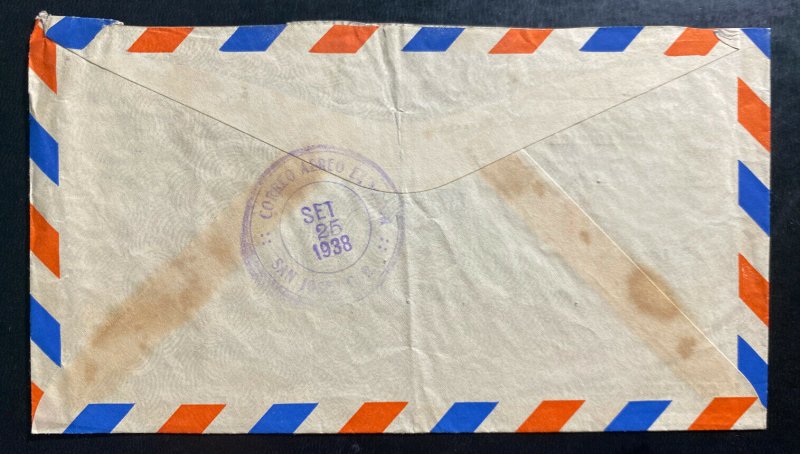 1938 San Jose Costa Rica Airmail Commercial Cover To Rochester NY USA 