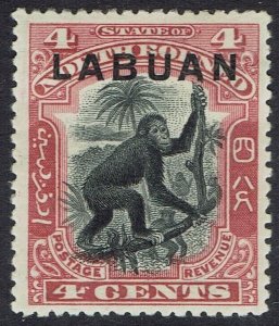 LABUAN 1900 MONKEY 4C PERF 13½ - 14