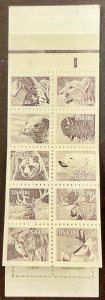 BK137 American Wildlife #1889a Booklets 10 animals 1981 all # 6 Reverse Assembly