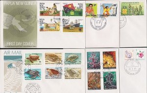 PAPUA NEW GUINEA 1980s - 6 various FDCs - Turtles coral etc................B1143