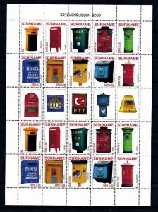 [SUV1606] Surinam 2009 Mailboxes Miniature sheet MNH