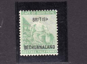 D1-Bechuanaland-Scott#40-Unused hinged-1/2p light green-1897