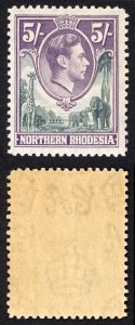 Northern Rhodesia SG43 KGVI 5/- U/M Cat 32