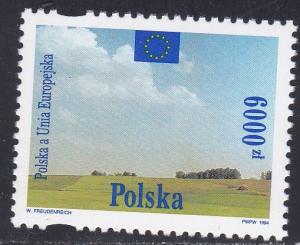 Poland # 3218 - Flag - European Union, NH, 1/2 Cat.
