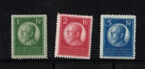 Sweden #209 - #211 Very Fine Mint Original Gum Hinged