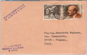 56526 - INDIA - POSTAL HISTORY: COVER to ITALY - GANDHI / Lenin-