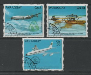 Thematic Stamps Transports - PARAGUAY 1984 LUFTHANSA AIRCRAFT 3v used