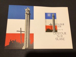German Democratic Rep Oradour sur Glane Massacre Memorial  postal card 60568