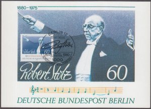 GERMANY (BERLIN) Sc #9N456 MAXIMUM CARD: ROBERT STOLZ, AWARDED JERUSALEM PRIZE