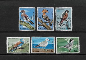 BIRDS - CYPRUS #329-34  MNH