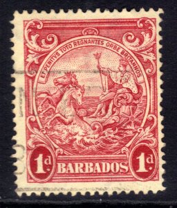 Barbados 1938 - 47 KGV 1d Scarlet Used SG 249a ( L730 )