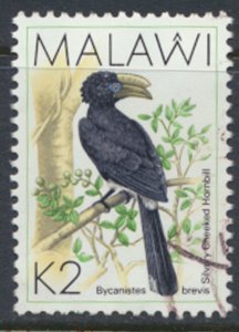 Malawi    SC#  531  Silver Cheeked Hornbill Birds Postally used scan  and det...