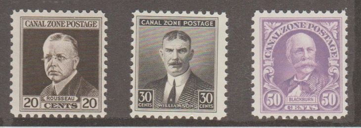 U.S. Scott #112-113-114 Canal Zone - Possession Stamp - Mint Set