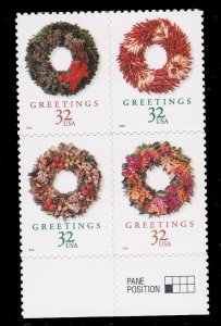US 3249-3252, MNH Block of 4- Christmas 1998