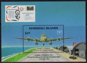 Thematic stamps MARSHALL ISLANDS 1986 AMERIPEX MS79 AIRCRAFT mint