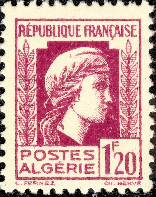 ALGÉRIE / ALGERIA 1944 1fr20 lilac-rose Marianne Yv.213/Mi.211 - Neuf*/Mint*