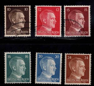 Germany Scott 512-517 mixed Mint and Used engraved Hitler stamps