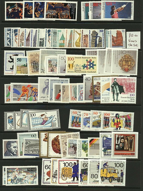 Germany Berlin 1989/90 complete collection of commemorative sets with def Stamps