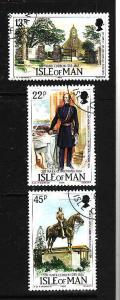 Isle of Man-Sc#291-3-used set-Lt. Gen. Sir Mark Cubbon-1985-