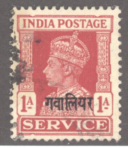 India- Convention States, Gwallior, Scott #o56, Used