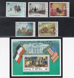 Burkina Faso # 365-367, 367a, C209-210, American Bicentennial  Mint NH, 1/2 Cat.