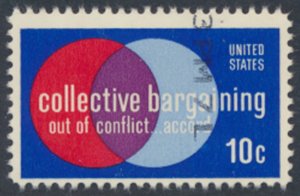 USA  Sc# 1558  Used  Collective Bargaining   see details & scans