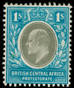 NYASALAND PROTECTORATE SG62b, 1s grey & blue, M MINT. WMK CA