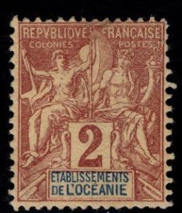 French Polynesia Scott 2 MH* stamp nicely centered