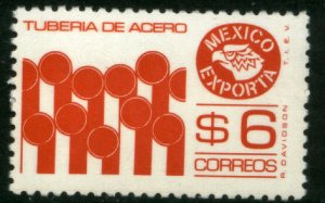 MEXICO Exporta 1121a, $6P Pipes Perf 11 1/2 X 11 Fluor Paper 7 MINT, NH. VF.