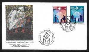 UN Vienna 160-161 Year of the Family WFUNA Cachet FDC First Day Cover