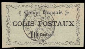 MOMEN: FRENCH COLONIES CONGO MAURY #1 1891 PARCEL POST USED €225 LOT #65982