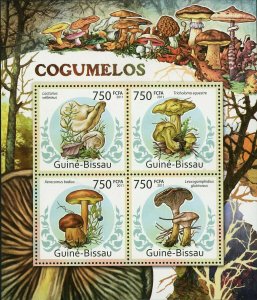 Mushrooms Stamps Lactarius Vellereus Tricholoma Equestre S/S MNH #5651-5654