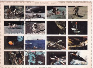 SA27c Umm Al Qiwain, UAE 1973 History of Space, used sheet